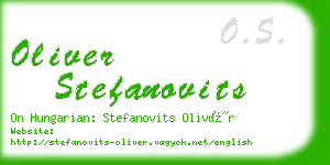 oliver stefanovits business card